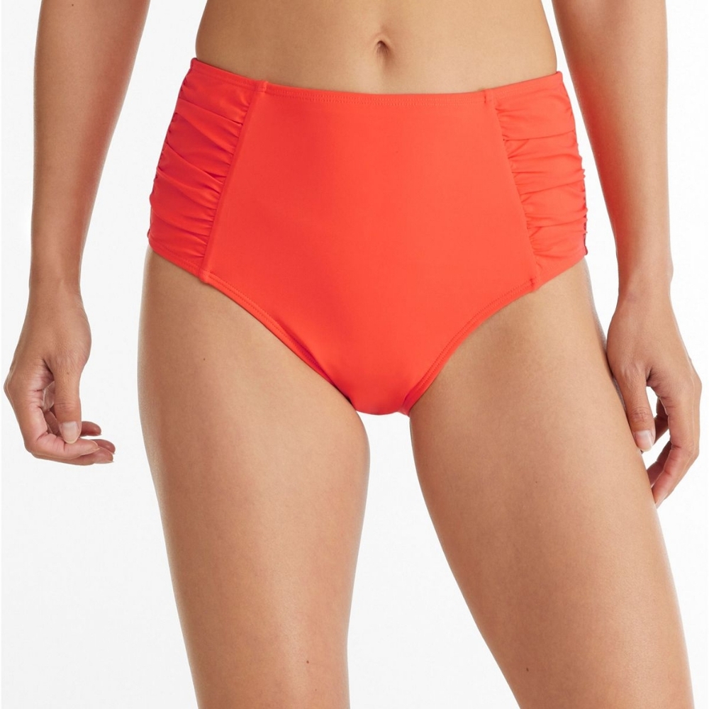 L.L. Bean Shaping Swimwear Highwaist Brief In Hot Coral Size 8